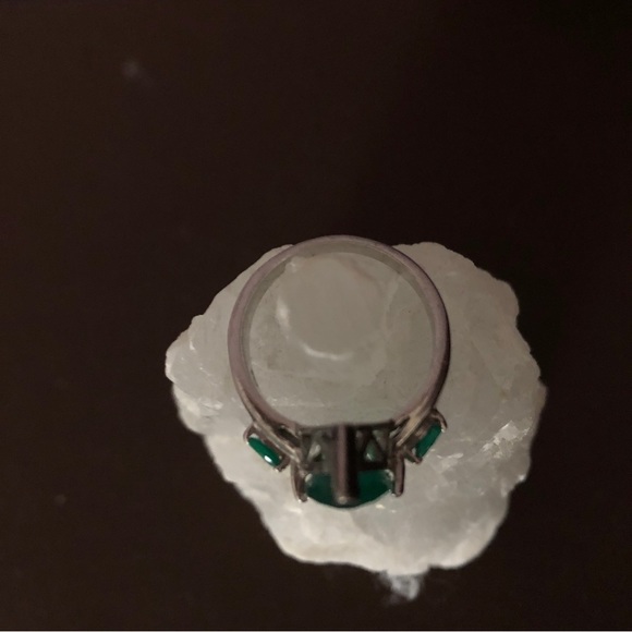 Artisanal Chrysoprase ring Sterling Silver 925 Green  sz 8 - Picture 4 of 5